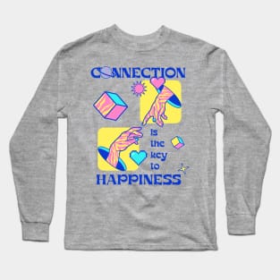 "Connection Is Key To Happiness" - Inspirational Quotes On Yoga Long Sleeve T-Shirt